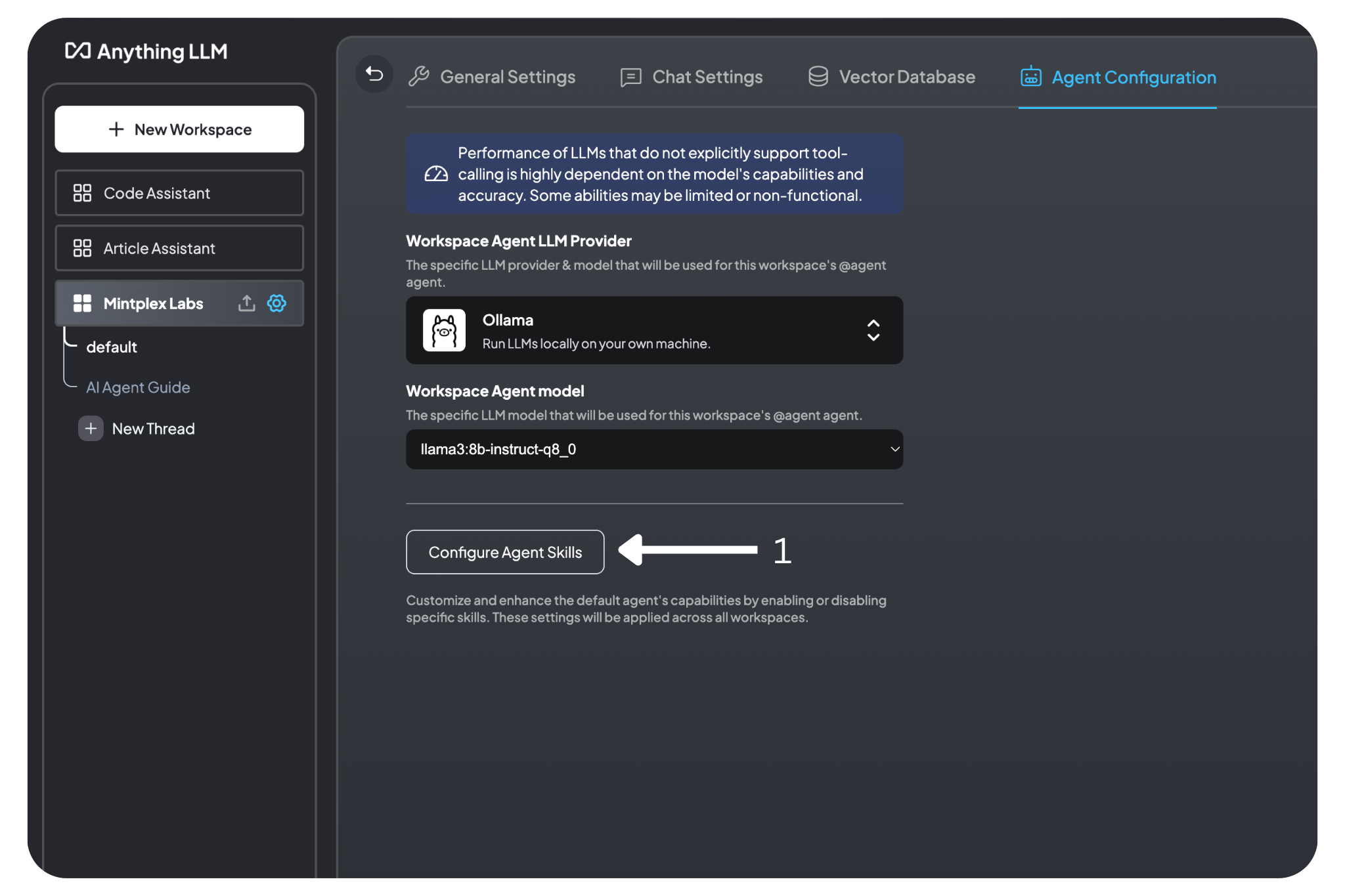 AnythingLLM Configure Agent Skills