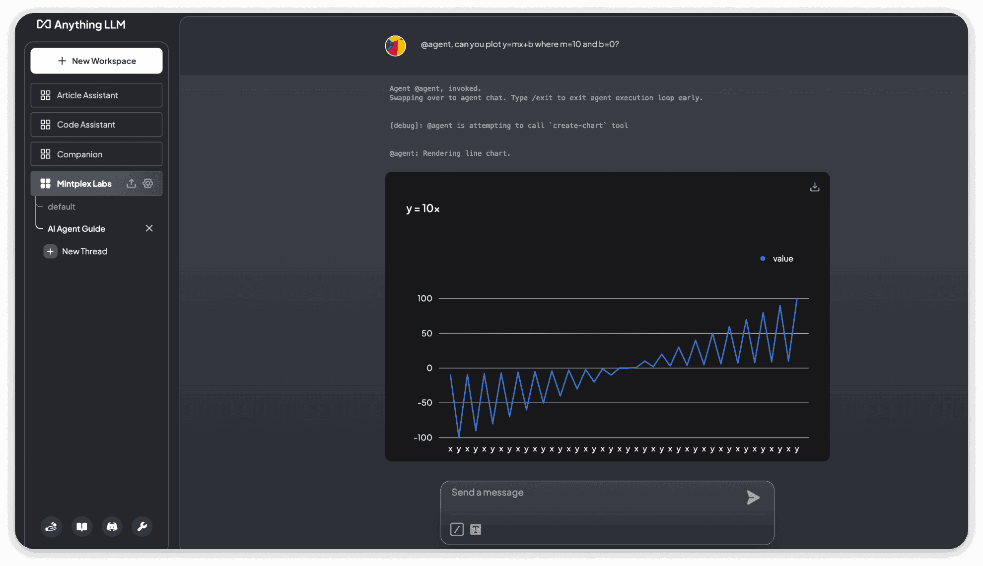 AnythingLLM AI Agents Chart Generation