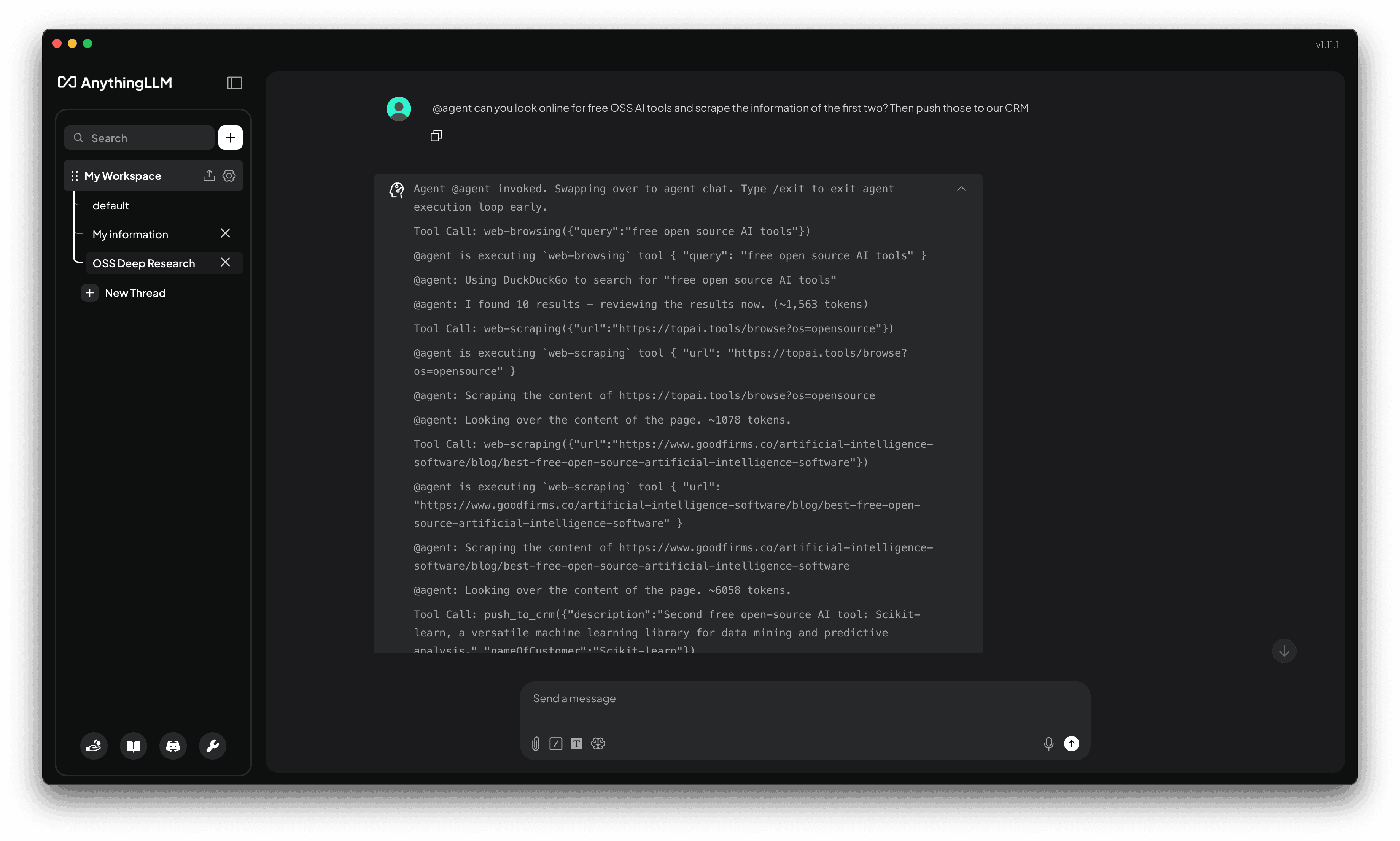 AnythingLLM Native Tool Calling